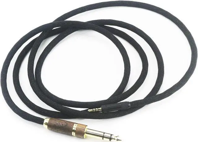 Alt view image 5 of 5 - NewFantasia Replacement Audio Upgrade Cable 6N OCC Copper Single Crystal Silver Plated Cord Compatible with Sennheiser HD598 HD620S HD598SE HD560s HD598Cs Headphone Walnut Wood Shell 6.35mm Adapter