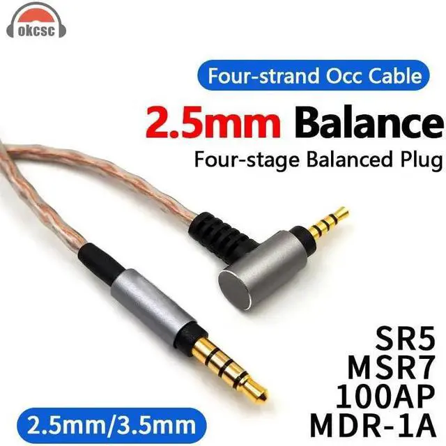 Alt view image 5 of 5 - okcsc 3.5mm to Balanced 2.5mm Replacement Cable for MDR Headphone 6N Upgrade Cable Monocrystalline Copper Compatible for MDR-1A/1000XM23/MSR7/SR5 Headphones to 2.5mm Player Device