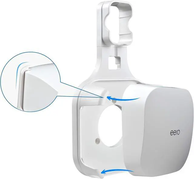 Alt view image 4 of 5 - PETIMETI Wall Mount Holder for EERO Pro 6 Mesh WiFi System, Space Saving Outlet Wall Mount Bracket for EERO Pro 6 Router with Cord Management and Easily Moved(3 Pack)