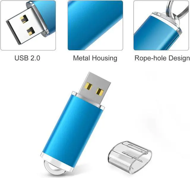Alt view image 2 of 5 - RAOYI 10 Pack 64GB USB Flash Drives USB 2.0 Memory Stick Bulk Thumb Drives Thumb Drive Jump Drive (5 Mixed Colors: Black Blue Green Orange Silver)