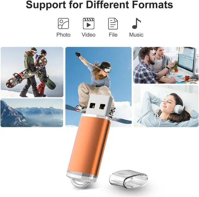 Alt view image 4 of 5 - RAOYI 10 Pack 64GB USB Flash Drives USB 2.0 Memory Stick Bulk Thumb Drives Thumb Drive Jump Drive (5 Mixed Colors: Black Blue Green Orange Silver)