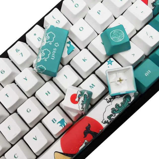 Alt view image 5 of 5 - XVX Custom Keycaps-Keycaps 60 Percent + Japanese Sea Wave Large Mouse Pad for Desk