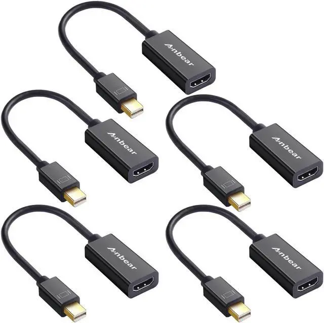Main image of Anbear Mini Displayport to HDMI Adapter 5Pack Thunderbolt to HDMI Cable, Gold-Plated Display Port to HDMI Adapter Compatible with MacBook Pro, MacBook Air, Mac mini, Microsoft Surface Pro