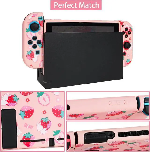 Alt view image 3 of 5 - TIKOdirect Carrying Case for Switch, Cute Portable Travel Bag Accessories with Soft Protective Cover, Screen Protectors and Thumb grip caps, Game Card Case 7in1, Pink