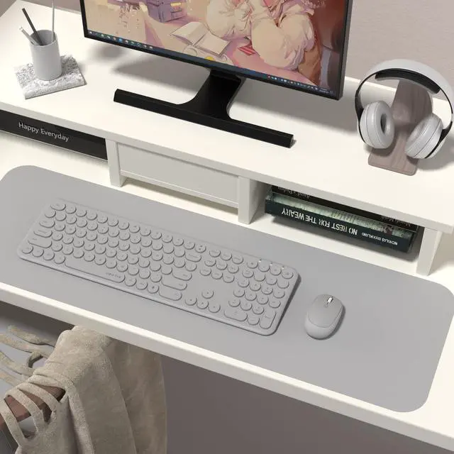 Alt view image 2 of 5 - UBOTIE Wireless Keyboards and Mouse, Silent Scissor Swithes Slim Keyboards Mice Set, Quiet Full Size Computer Keyboard with Adjustable DPI Mouse for PC(Space Gray)