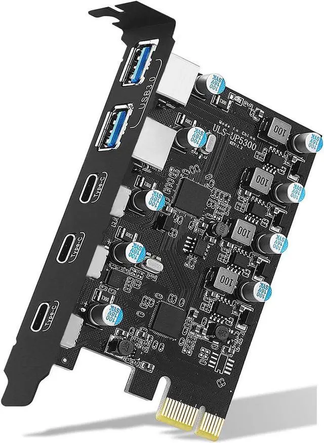 Main image of YEELIYA USB PCIE Card 5-Port (3X USB C,2X USB 3.0-A) PCI Express Expansion Card Desktop PC Internal USB hub for Windows 10/8/7 and MAC OS 10.8.2 above