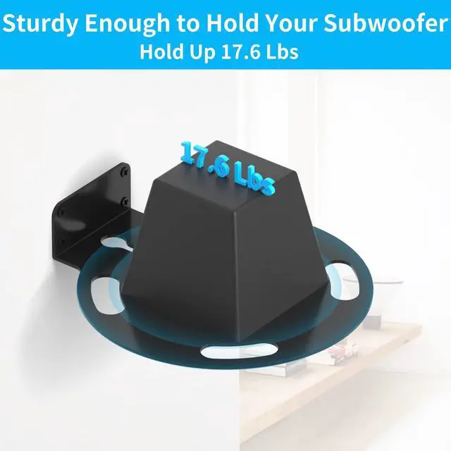 Alt view image 2 of 5 - Heavy Duty Wall Mount Bracket for Sonos Sub Mini Mount Easy to Install Compatible with Sonos Sub Mini Subwoofer Bracket with Hardware Kit, Black