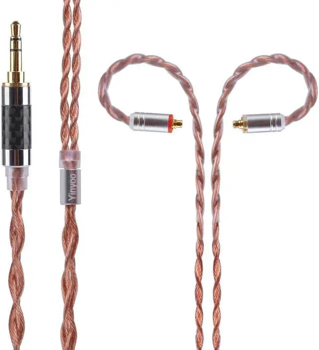 Alt view image 2 of 5 - YINYOO MMCX Headphone Cable 4 Core Copper Alloy Cable Balanced Earbuds Earphones Replacement Cable with 3.5mm Plug for Shure UE900 SE215 SE315 SE846 SE535 SE425 fiio f9 LZ A4 A5(mmcx 3.5mm)
