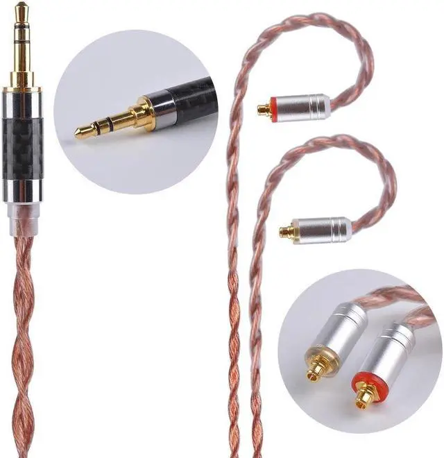 Alt view image 3 of 5 - YINYOO MMCX Headphone Cable 4 Core Copper Alloy Cable Balanced Earbuds Earphones Replacement Cable with 3.5mm Plug for Shure UE900 SE215 SE315 SE846 SE535 SE425 fiio f9 LZ A4 A5(mmcx 3.5mm)