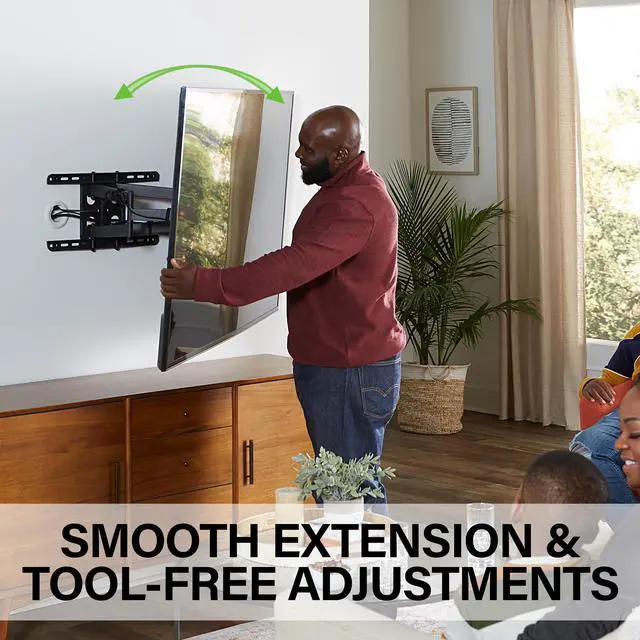 Alt view image 2 of 5 - SANUS Premium Full-Motion Mount Supports Large TVs up to 90" - Extendable Soundbar for Optimized Dolby Atmos Performance and Sound