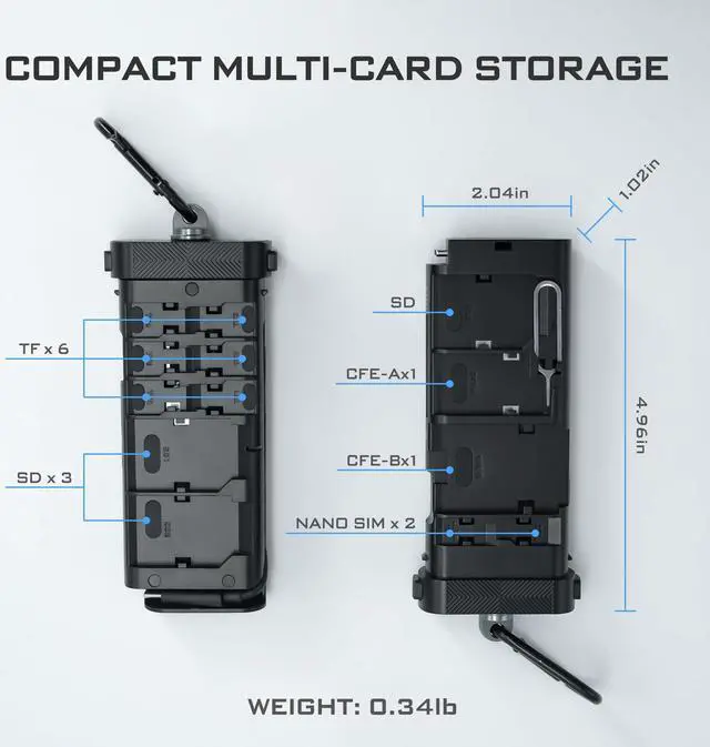 Alt view image 4 of 5 - Freewell USD 3.2 10GBps Pro Reader Versatile CF Express A,CF Express B, SD, and Micro SD Card Reader & Holder for Photography and Videography Professionals