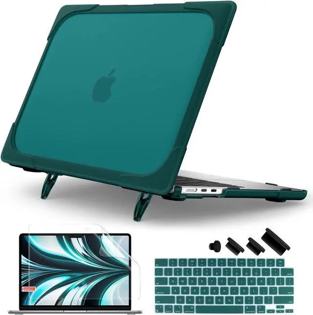 Main image of Batianda for New MacBook Air 13.6 inch Case 2025 M4 2024 2022 Release Model A3240 A2681(M2) A3113(M3), Heavy Duty Shockproof Protective Hard Shell with Fold Kickstand & Keyboard Cover, Teal