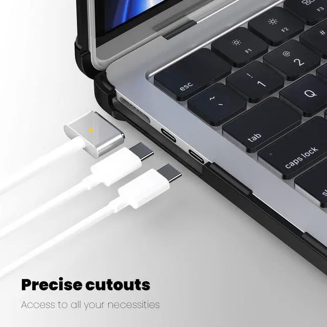 Alt view image 5 of 5 - Batianda MacBook Air 15 inch Case 2025 M4 Chip 2024 2023 Release Model A3241 A3114 (M3)/ A2941 (M2)- Full Protection Anti-Collision Design Foldable Stand Durable TPU Bumper with Keyboard Cover, Black