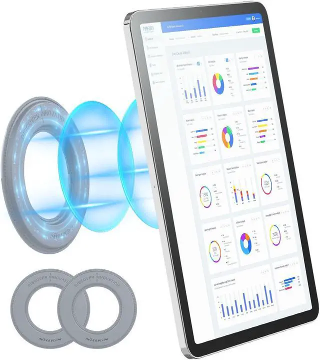 Main image of Nillkin 2 PCS Magnetic Wall Mount Holder for iPad Air M2/M3, iPro 12.9, 10.2, Air 5, 4, 3 (Light Grey) - Car, Piano, Refrigerator, Wall Mount