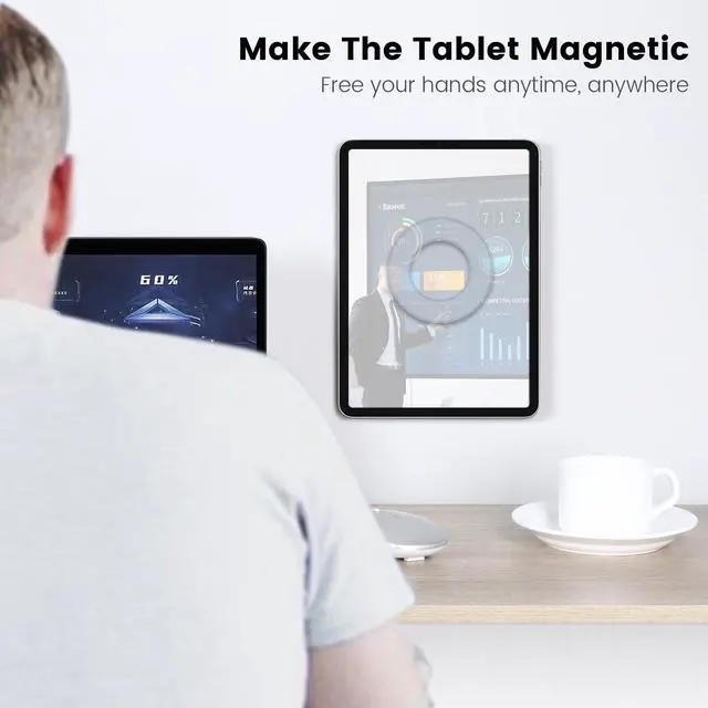 Alt view image 5 of 5 - Nillkin 2 PCS Magnetic Wall Mount Holder for iPad Air M2/M3, iPro 12.9, 10.2, Air 5, 4, 3 (Light Grey) - Car, Piano, Refrigerator, Wall Mount