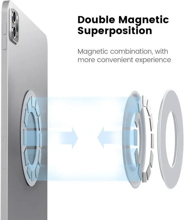 Alt view image 2 of 5 - Nillkin 2 PCS Magnetic Wall Mount Holder for iPad Air M2/M3, iPro 12.9, 10.2, Air 5, 4, 3 (Light Grey) - Car, Piano, Refrigerator, Wall Mount