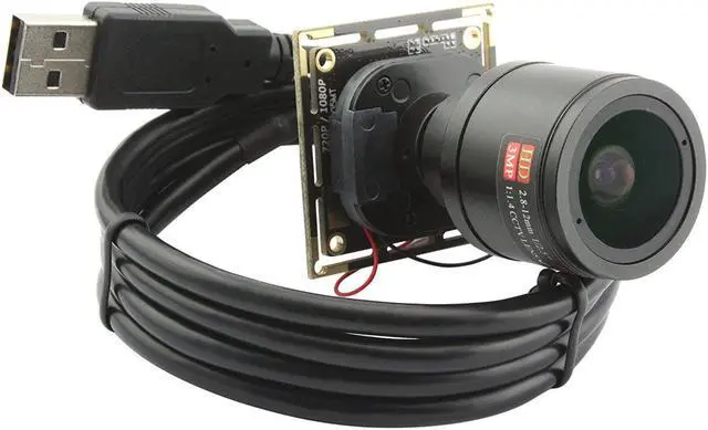 Main image of ELP 2mp High Speed USB Camera Module with Manual Zoom Lens Mini 1080p Variable Focus USB Camera for Computer UVC USB2.0 Embedded Video Industrial Webcam Board for Close-up Image