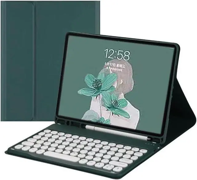 Main image of QIYIBOCASE Keyboard Case for iPad 6th Gen 2018, for iPad 5th Gen 2017, Pro 9.7, Air 2, Air 1, Soft Back Cover with Pencil Holder & Magnetically Detachable Wireless Bluetooth Keyboard, Teal
