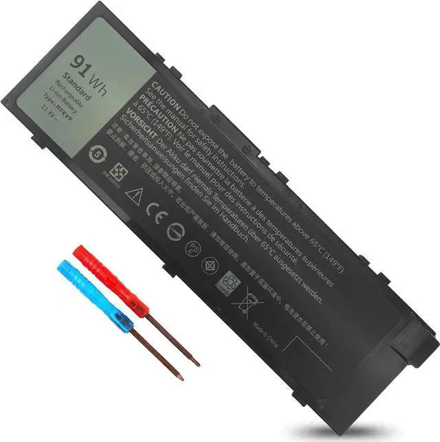 Main image of 91WH Type MFKVP Laptop Battery for Dell Precision 15 7510 7520 17 7710 7720 M7510 M7710, Replacement fits 451-BBSB 451-BBSE 451-BBSF GR5D3 M28DH T05W1 TO5W1 TWCPG RDYCT 0FNY7 1G9VM, 11.4V 6-Cell