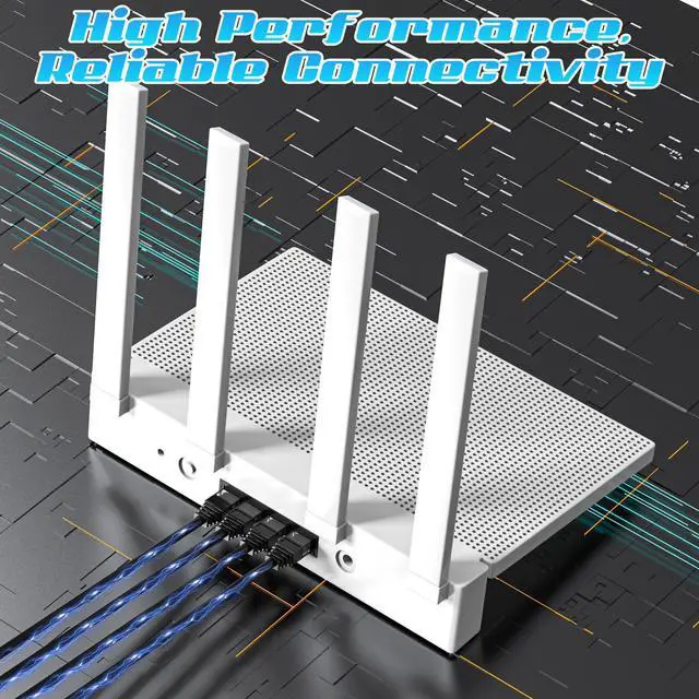 Alt view image 2 of 5 - 300FT Cat6 Ethernet Cable, Cat 6 Patch Cable, Cat6 Internet Cable, UTP Network Cable, Indoor and Outdoor, PoE, 24AWG CCA, Compatible for PC, Laptop, Router, Switch, Server, with 25 Cable Ties - Black