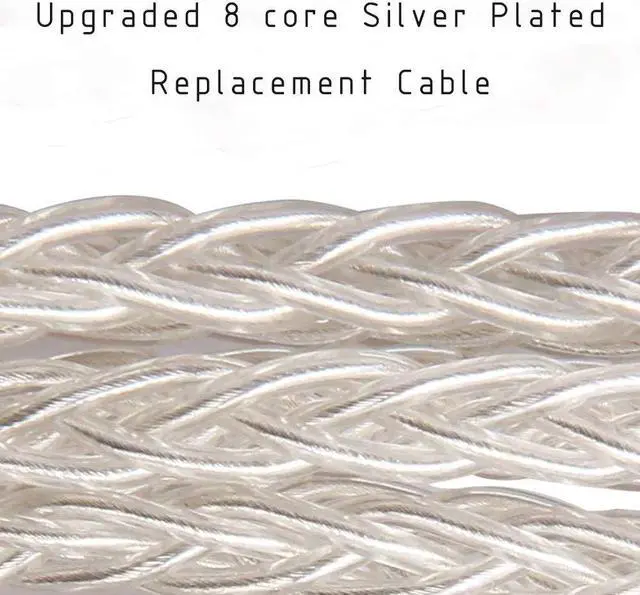 Alt view image 2 of 5 - FEDAI Earphone Cable Upgrate 8 Core Silver Plated Copper Cable HiFi Headphones IEM Cable with 2 Pin for ES4 ZST ZSN AS10 ZS10 CCA C10 C16 ZSX ZS10 PRO AS16 ZSR TRN V80 V90 BA5C12(2.5mm, 2 pin)