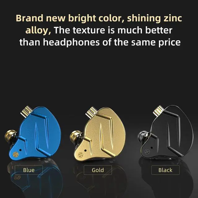 Alt view image 4 of 5 - FEDAI KZ ZSN Pro X in-Ear Headphones Dual Driver in Ear Monitor Earphone 1BA 1DD Wired Earphone, HiFi Sport Gaming IEM Earbuds Headphones,Compatibility for Phone Computer Tablet (Blue No Mic)