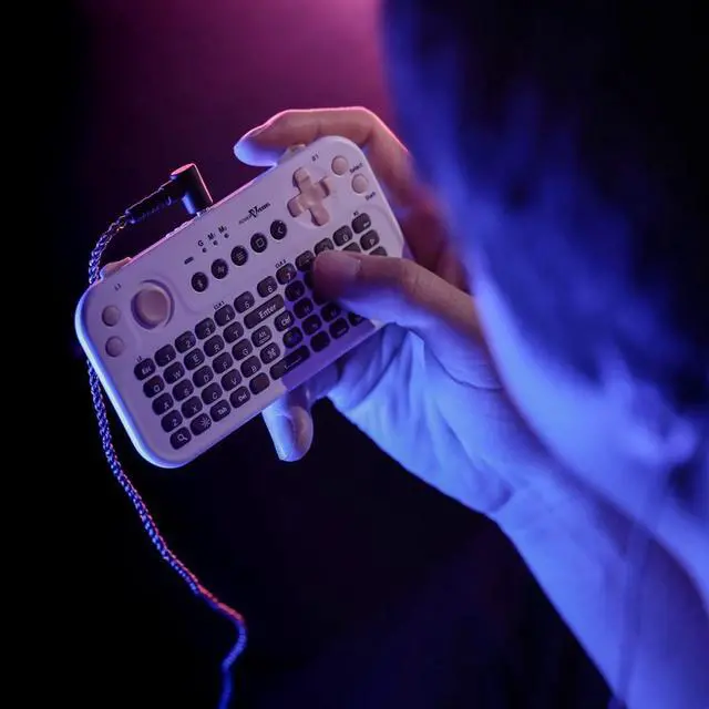 Alt view image 3 of 5 - FUNDIAN Bluetooth Pocket Keyboard with Jog Mouse and Audio, White, Remote Wireless Controller Compatible with Smartphone, Laptop, Tablet, Nvidia Shield TV, Xiaomi TV Stick, Mi Box, Fire TV