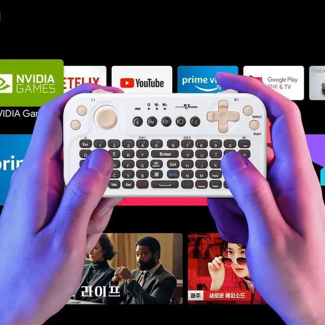 Alt view image 4 of 5 - FUNDIAN Bluetooth Pocket Keyboard with Jog Mouse and Audio, White, Remote Wireless Controller Compatible with Smartphone, Laptop, Tablet, Nvidia Shield TV, Xiaomi TV Stick, Mi Box, Fire TV