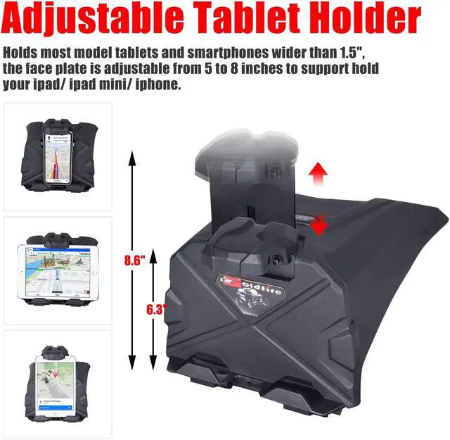 Alt view image 3 of 5 - Goldfire X3 Device Tablet Holder Mount with Storage Box Compatible with Can Am Maverick X3 / X3 Max DS MR RC Turbo R (2017-2025) Maverick X3 Accessories (OE: #715002874)