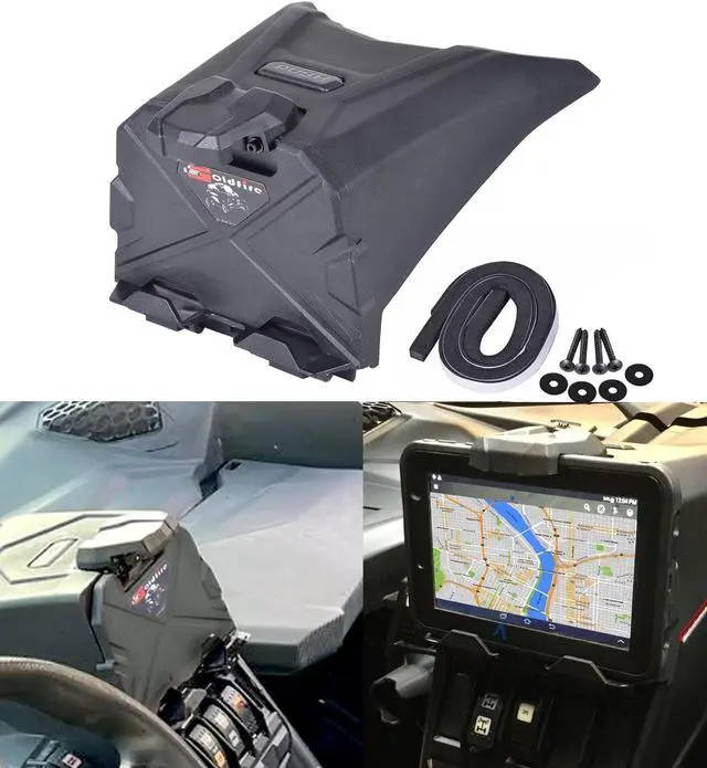 Alt view image 2 of 5 - Goldfire X3 Device Tablet Holder Mount with Storage Box Compatible with Can Am Maverick X3 / X3 Max DS MR RC Turbo R (2017-2025) Maverick X3 Accessories (OE: #715002874)