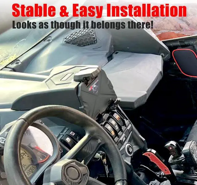 Alt view image 5 of 5 - Goldfire X3 Device Tablet Holder Mount with Storage Box Compatible with Can Am Maverick X3 / X3 Max DS MR RC Turbo R (2017-2025) Maverick X3 Accessories (OE: #715002874)