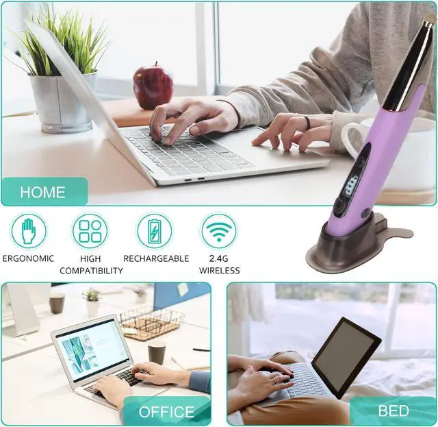 Alt view image 3 of 5 - Optical Pen Mouse, BT 2.4 G Dual Mode Pocket Pen Mouse, Sensitive Touch Head, for Windows, for iOS, for Android Systems