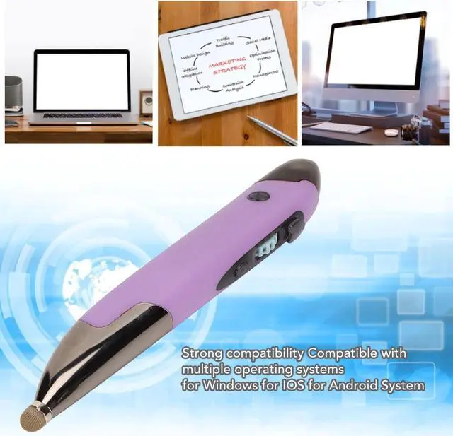 Alt view image 5 of 5 - Optical Pen Mouse, BT 2.4 G Dual Mode Pocket Pen Mouse, Sensitive Touch Head, for Windows, for iOS, for Android Systems