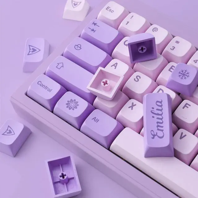 Alt view image 3 of 5 - Hyekit PBT Keycaps, 132 Keycaps Dye-Sublimation Cherry Profile Botanical Keycap for Cherry MX Mechanical Keyboards (Witch Emilia)