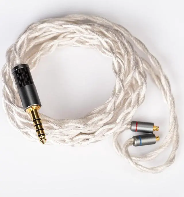 Main image of Earbuds Cable-MMCX 4 Core KBEAR [Inspiration -S] Ear Monitor Upgraded Cable, Singel Crystal Copper Silver plated Cable with 4.4mm Plug, Suit for Sennheiser IE 300 IER-Z1R OH1S SE215 (MMCX, 4.4Silver)