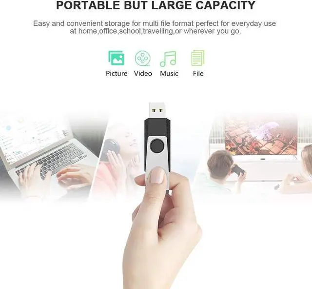 Alt view image 5 of 5 - KEXIN 8GB Flash Drive 10 Pack Thumb Drive 8GB Swivel USB Stick with LED Indicator