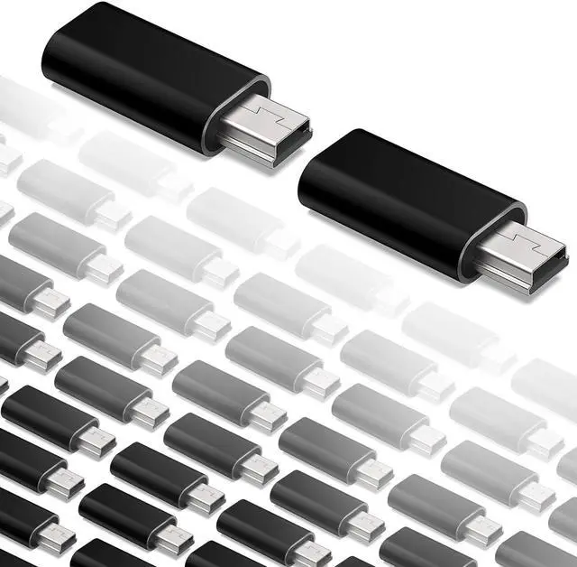 Main image of USB C Adapter 12 Pack - Type C Female to Mini USB Male Adapter, Charge & Data Sync Compatible with GoPro Hero 3+, Dash Cam, Digital Camera