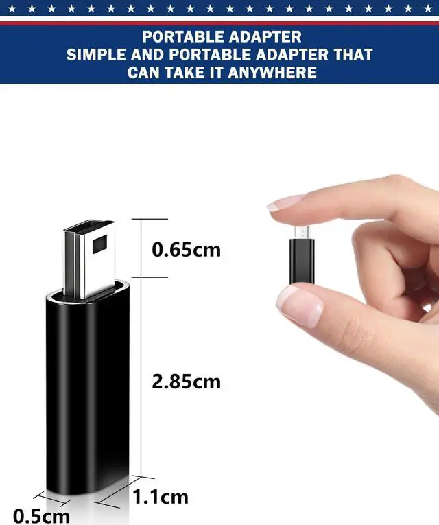 Alt view image 4 of 5 - USB C Adapter 12 Pack - Type C Female to Mini USB Male Adapter, Charge & Data Sync Compatible with GoPro Hero 3+, Dash Cam, Digital Camera