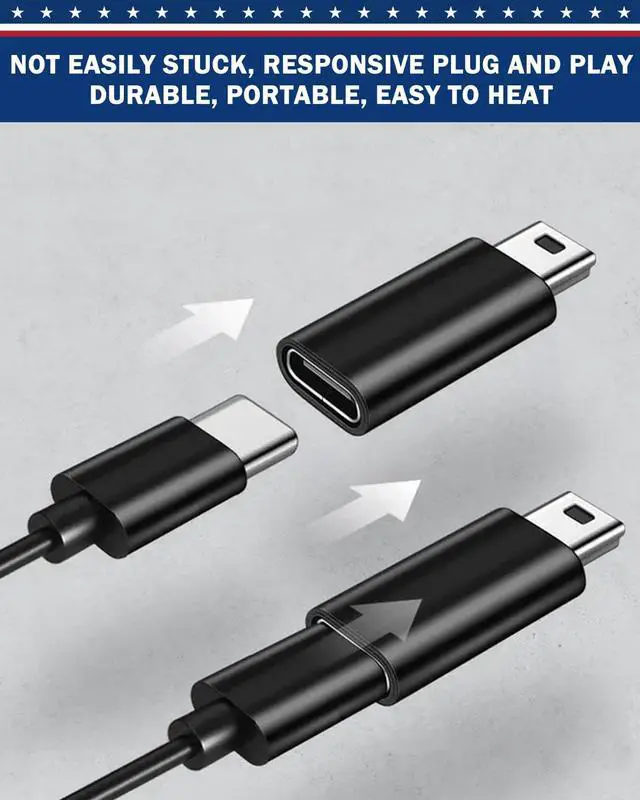 Alt view image 5 of 5 - USB C Adapter 12 Pack - Type C Female to Mini USB Male Adapter, Charge & Data Sync Compatible with GoPro Hero 3+, Dash Cam, Digital Camera