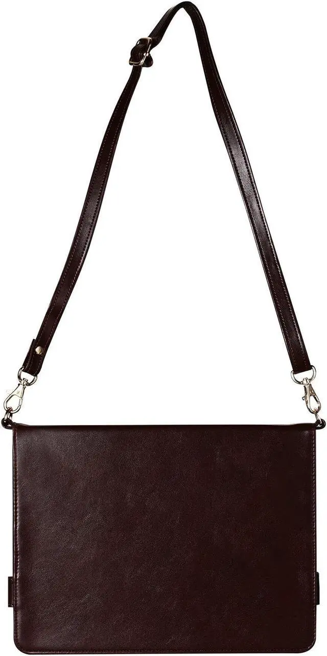 Alt view image 4 of 5 - Handbag Case for Samsung Galaxy Tab S10 Ultra/S9 Ultra/S8 Ultra 14.6", Techcircle Folio Stand Crossbody Wallet Case with S Pen Holder+Card Slots Thin Pocket+Hand Strap+Shoulder Strap, Dark Brown