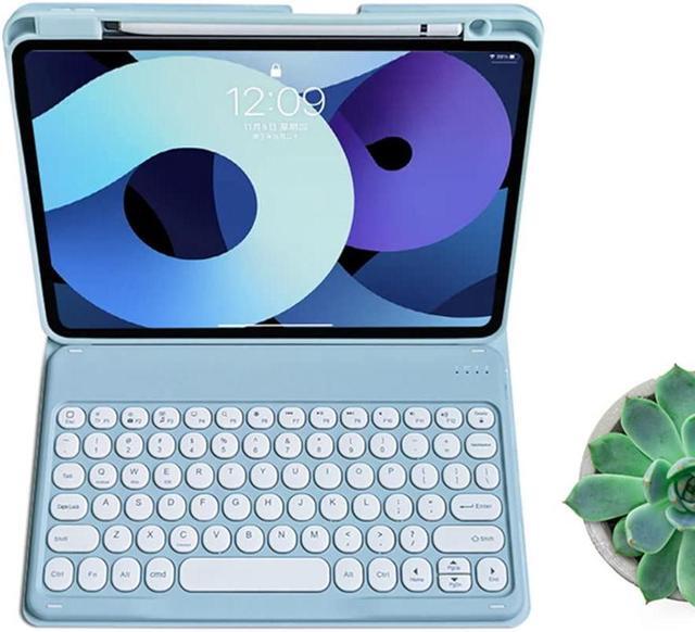 Main image of kaitesi Keyboard Case for iPad A16 11th Gen 11 inch 2025, iPad 10th Generation 10.9 inch 2022, Magnetic Detachable Bluetooth Round Key Color Keyboard Cover (Misty Blue)