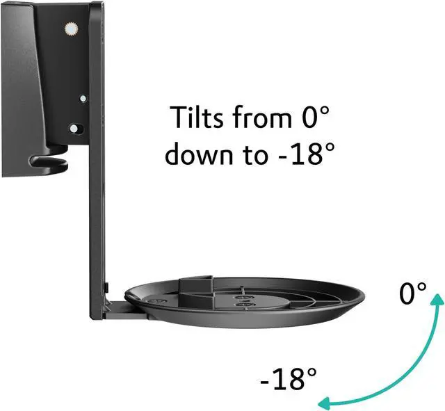 Alt view image 3 of 5 - ynVISION.DESIGN Adjustable Wall Mount Compatible with Sonos ERA 100 Speaker - Black 2 Pack (Black, 1 Box of 2 Mounts)