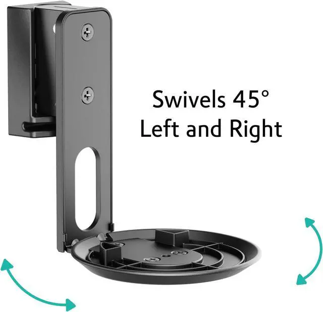 Alt view image 2 of 5 - ynVISION.DESIGN Adjustable Wall Mount Compatible with Sonos ERA 100 Speaker - Black 2 Pack (Black, 1 Box of 2 Mounts)
