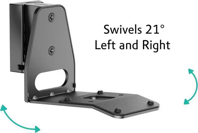 Alt view image 3 of 5 - ynVISION.DESIGN Wall Mount Compatible with Sonos Era 300 Speakers - Pair - Tilt 18°/Swivel ±21° - Cable Management - Concrete/Brick/Wood Stud Mounting Hardware Included - Easy Assembly - Black