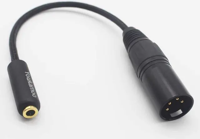 Alt view image 4 of 5 - Youkamoo 4-Pin XLR to 4.4mm Balanced 4 Pole Female Headphone Audio Adapter Cable 15CM, 8 Core Silver Plated Adapter Cable