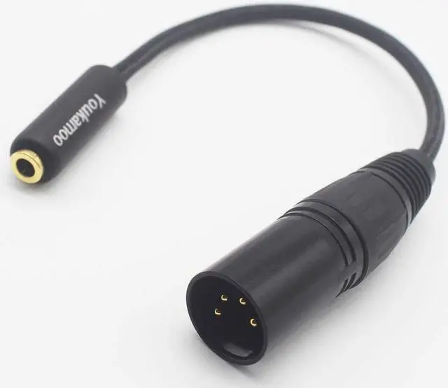 Alt view image 3 of 5 - Youkamoo 4-Pin XLR to 4.4mm Balanced 4 Pole Female Headphone Audio Adapter Cable 15CM, 8 Core Silver Plated Adapter Cable