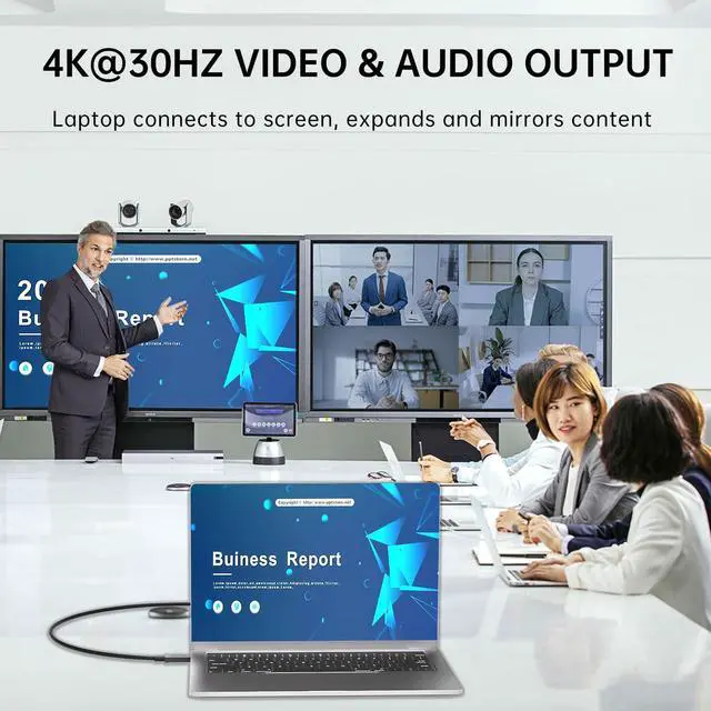 Alt view image 5 of 5 - huaham Full Featured USB C Fiber Optic Cable 50FT, 10Gbps&PD 60W Charging USB 3.2 Type C Cable, Support 2-Lane DP1.4 and 4K@30Hz Video Output for Webcam, Video Conference, VR, TV, Laptop