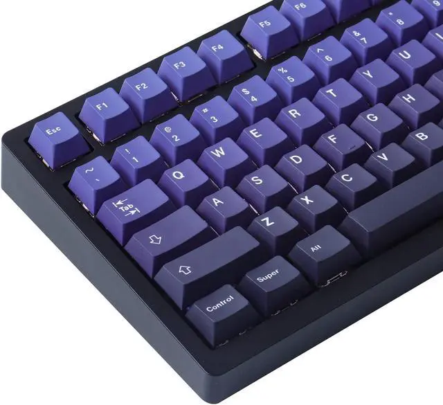 Alt view image 2 of 5 - Hyekit PBT Keycaps 126 Keys Aurora Gradient Keycap Set Dye-Sublimation Keycap Cherry Profile Purple Gradient Keycaps for Cherry Gateron MX Switches Mechanical Keyboards