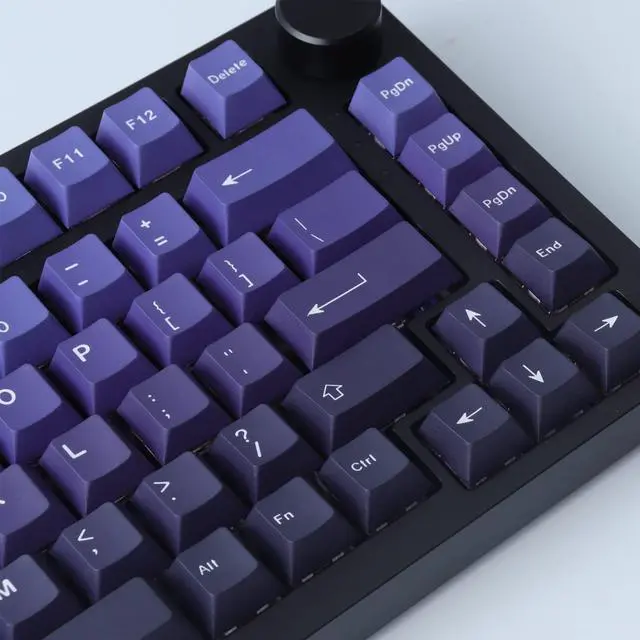 Alt view image 3 of 5 - Hyekit PBT Keycaps 126 Keys Aurora Gradient Keycap Set Dye-Sublimation Keycap Cherry Profile Purple Gradient Keycaps for Cherry Gateron MX Switches Mechanical Keyboards