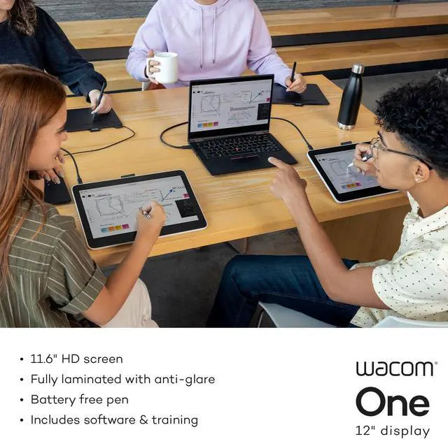 Alt view image 3 of 5 - Wacom One 12 Drawing Tablet with Screen (2023), Full-Laminated 11.6" HD Screen Graphics Monitor, Works with Mac, PC & Chromebook for Drawing, Photo/Video Editing, Design, & Education